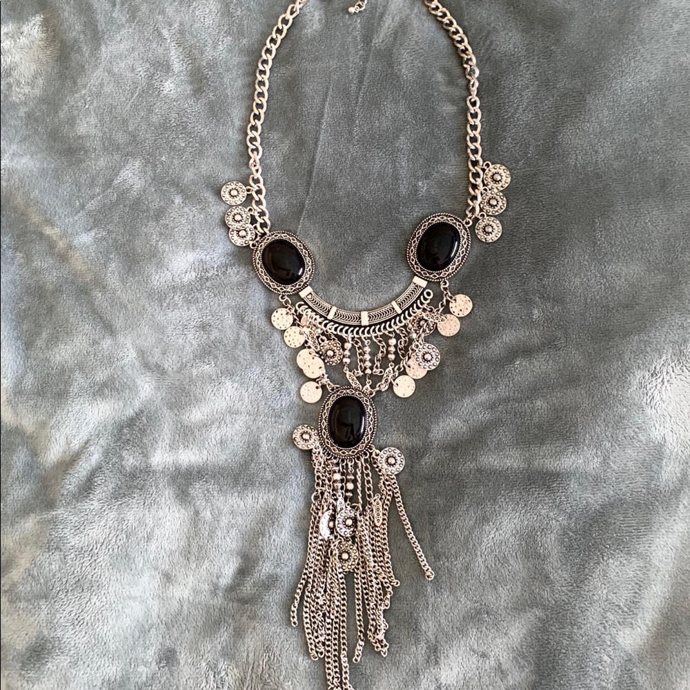 Bebe Boho Silver Statement Necklace - image 3